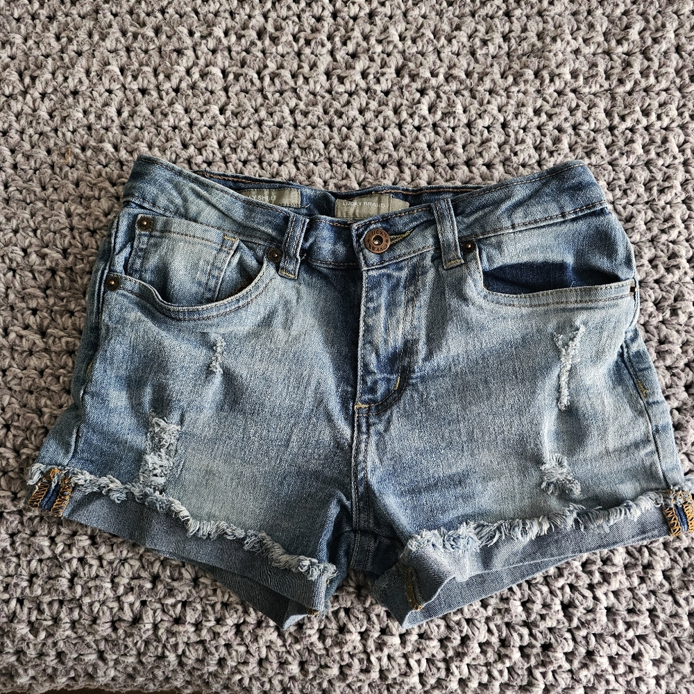 Lucky Brand Kids Denim Shorts with Frayed Hem